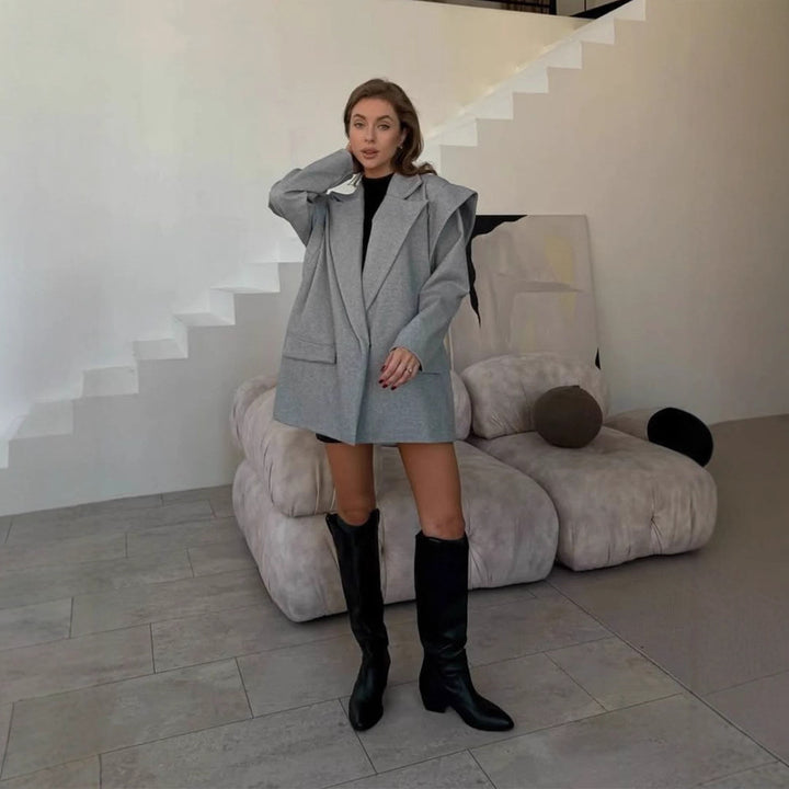 Damen elegante oversized Blazerjacke Drune