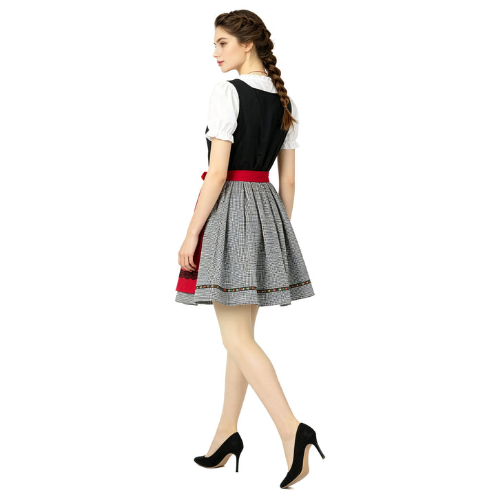 Damen nan traditionelles Dirndlkleid mit Herzausschnitt, geschnürtem Mieder und dekorativer Schürze Drune