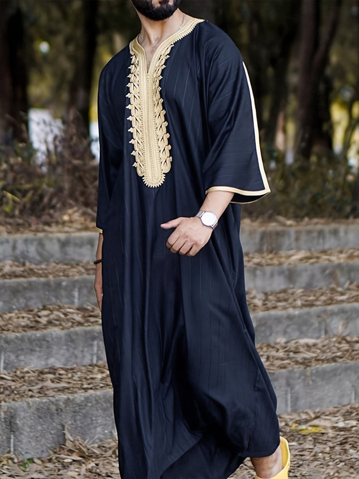 Herren traditioneller Kaftan mit kunstvollen Stickereien Drune