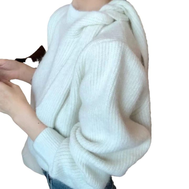 Damen Strickpullover mit verspieltem Kragen und modernem Rippdesign Drune