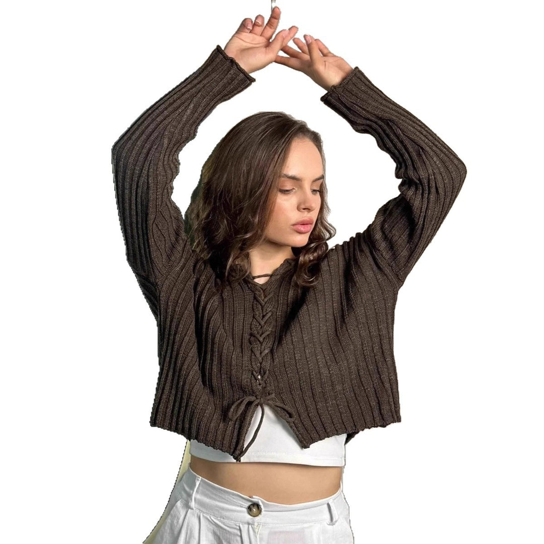 Damen lockerer Strickpullover mit Zopfdesign Drune
