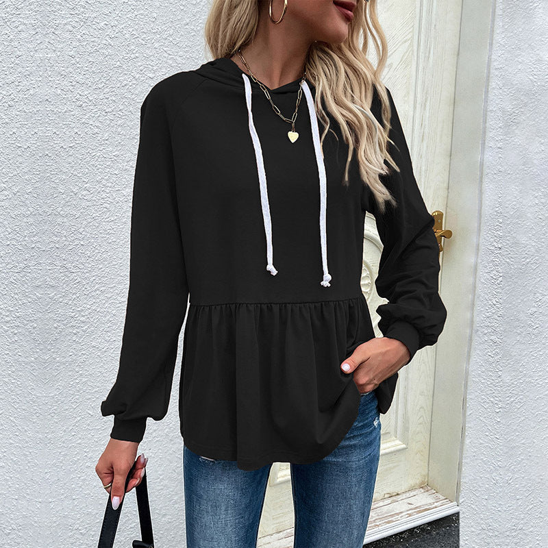 Damen lässiges Hoodie mit Volantdetails Drune