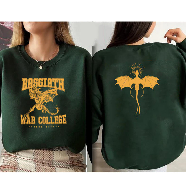 Damen Sweatshirt mit kreativem Drachenmotiv und einzigartigem College-Design Drune