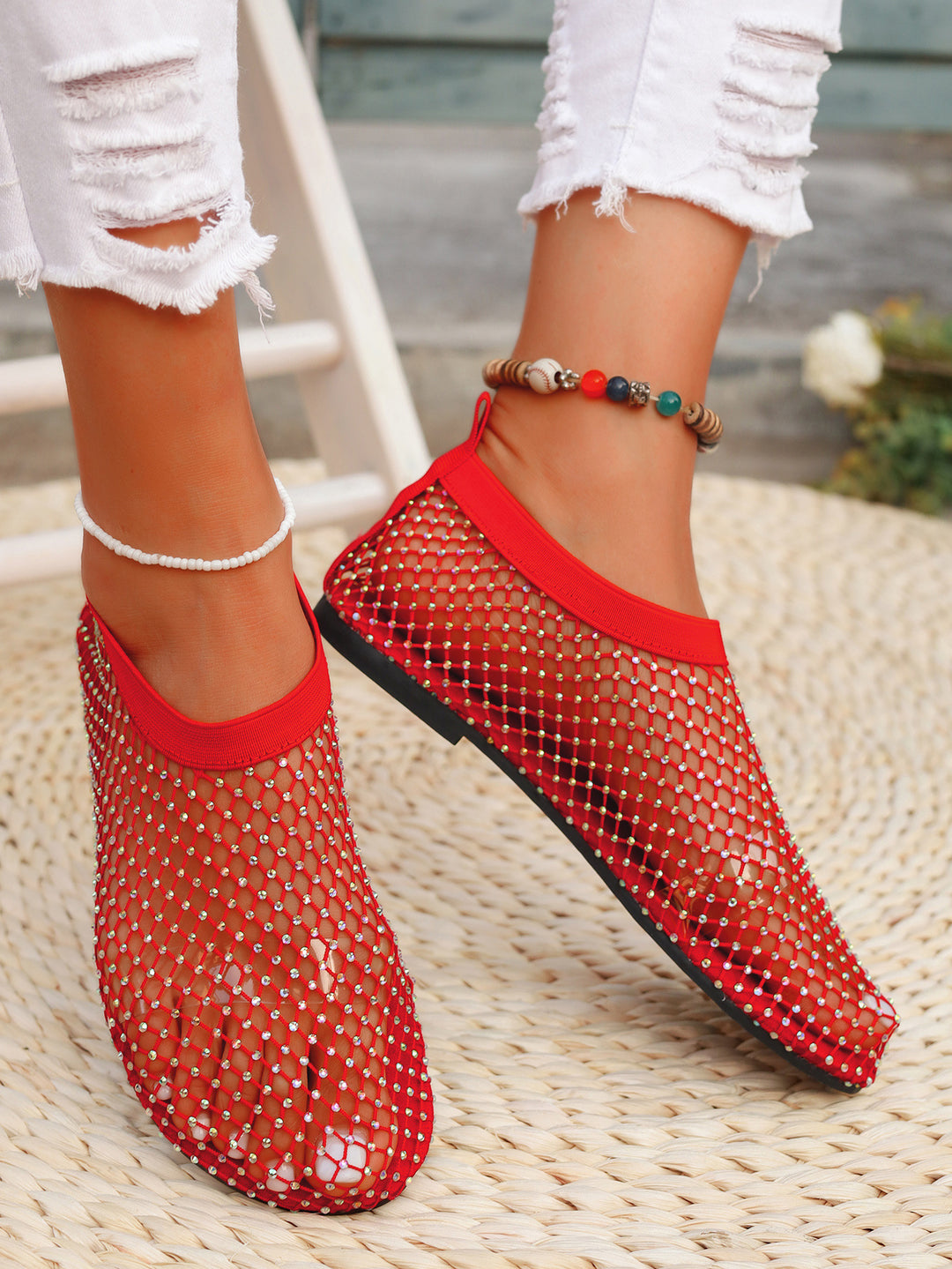 Damen Modische Mesh Stiefeletten Drune
