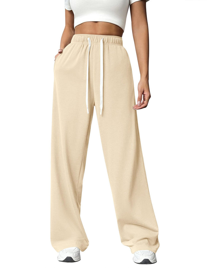 Damen lose Jogginghose mit elastischem Bund und Seitentaschen Drune