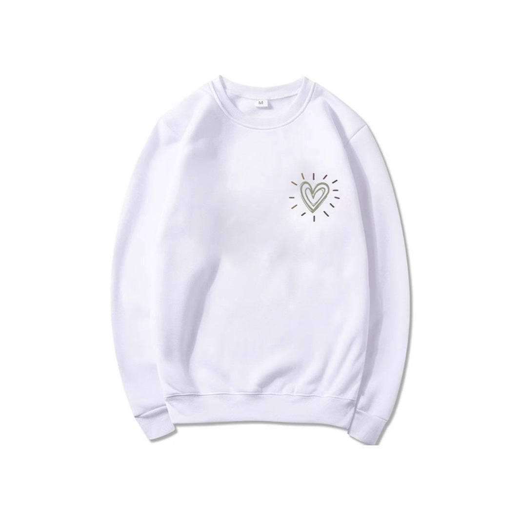 Damen Oversized Sweatshirt mit niedlichem Herzmotiv und lässigem Schnitt Drune