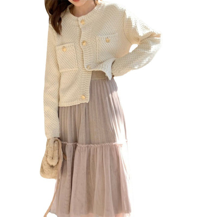 Damen Strickjacke mit dekorativen Knöpfen und strukturiertem Design Drune