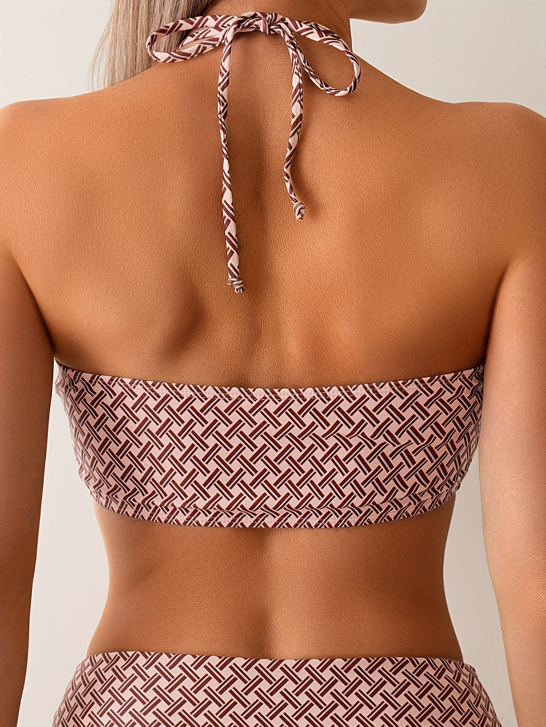 Damen Hochtailliertes Bikini-Set mit dekorativem Ausschnitt Drune