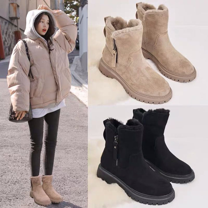 Damen modische Winterboots mit weichem Innenfutter und robustem Profil Drune
