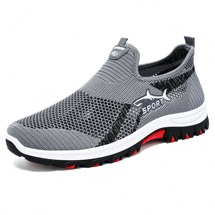 Unisex nan atmungsaktive Strick-Slip-On Trekkingsneaker mit flexibler EVA-Zwischensohle und griffiger Outdoor-Profilsohle Drune