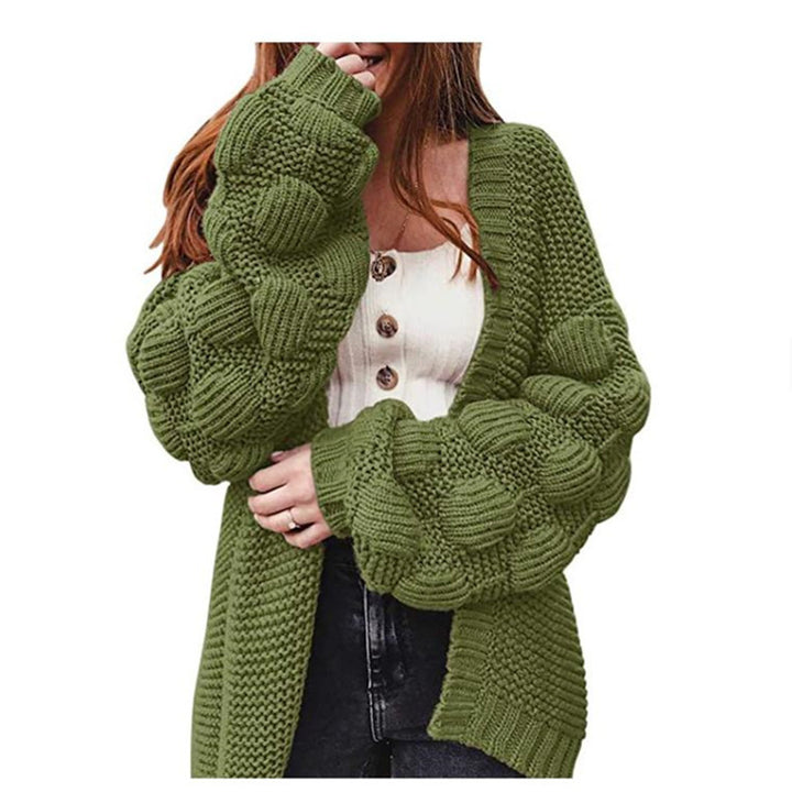 Damen Strickjacke mit strukturierten Ärmeln Drune