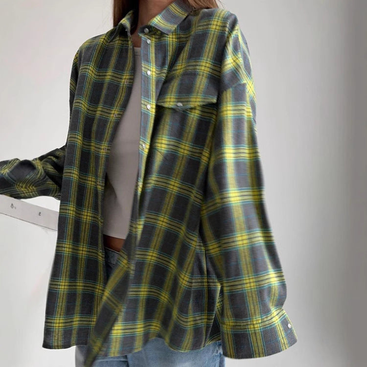 DamenOversized Karo-Hemdbluse Drune