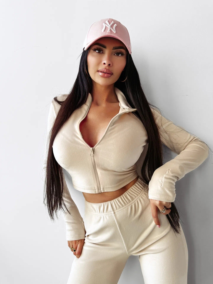 Damen Sportliches Cropped-Jacket und passende Hose Drune