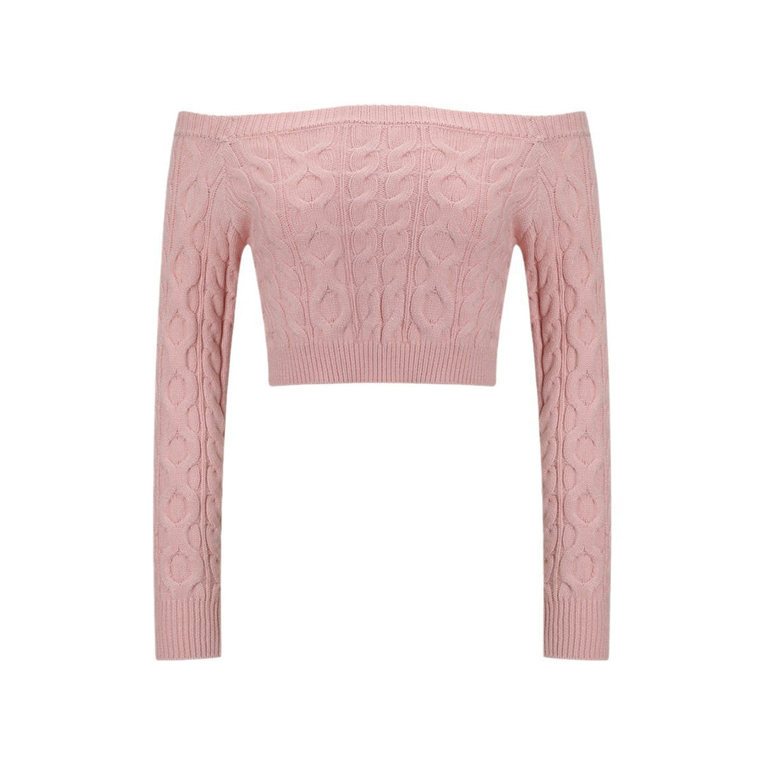 Damen Strickpullover mit Off-Shoulder und attraktivem Zopfmuster Drune