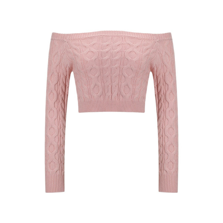 Damen Strickpullover mit Off-Shoulder und attraktivem Zopfmuster Drune