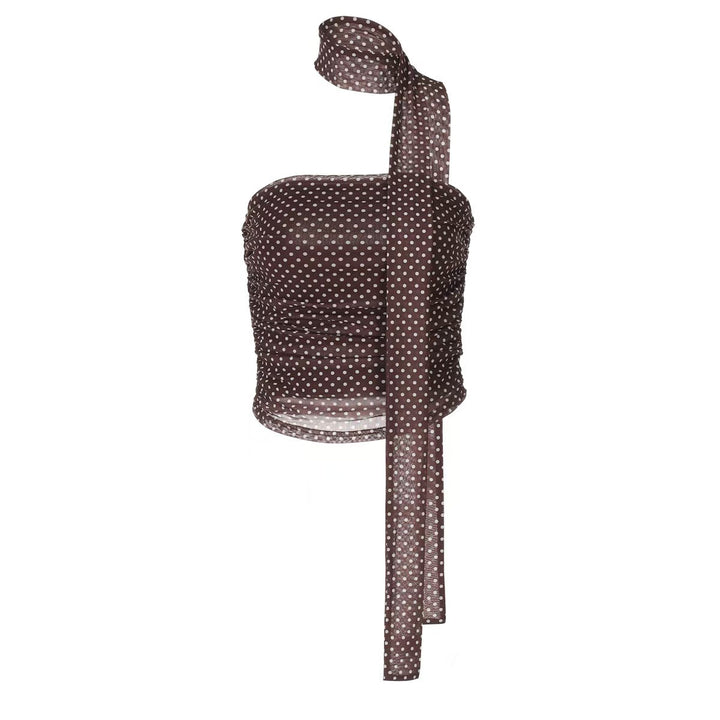 Damen Elegantes Polka-Dots Oberteil mit schmalem Bandeau und formenden Details Drune