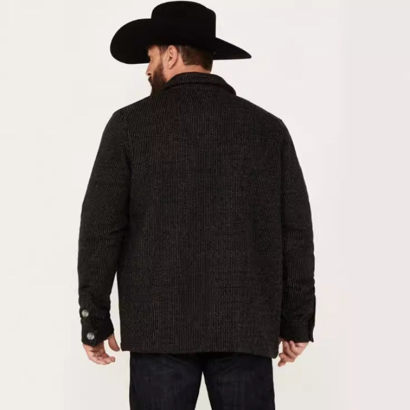 Herren rustikale Freizeitjacke mit strukturiertem Stoff Drune