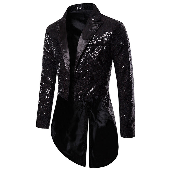 Herren Pailletten-Blazer im eleganten Schnitt mit asymmetrischem Design Drune