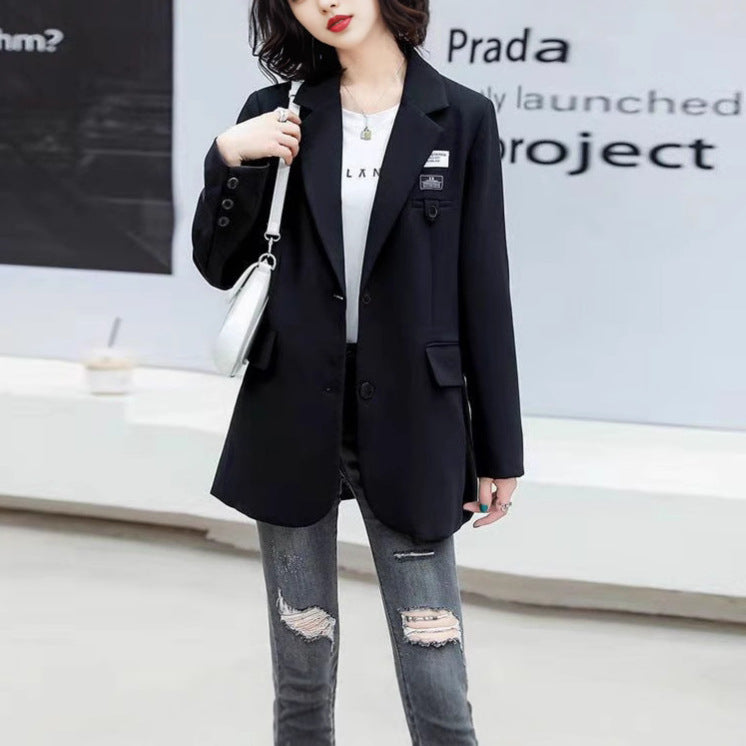 Damen eleganter Oversize-Blazer mit doppelt belegtem Schnitt und modernen Details Drune