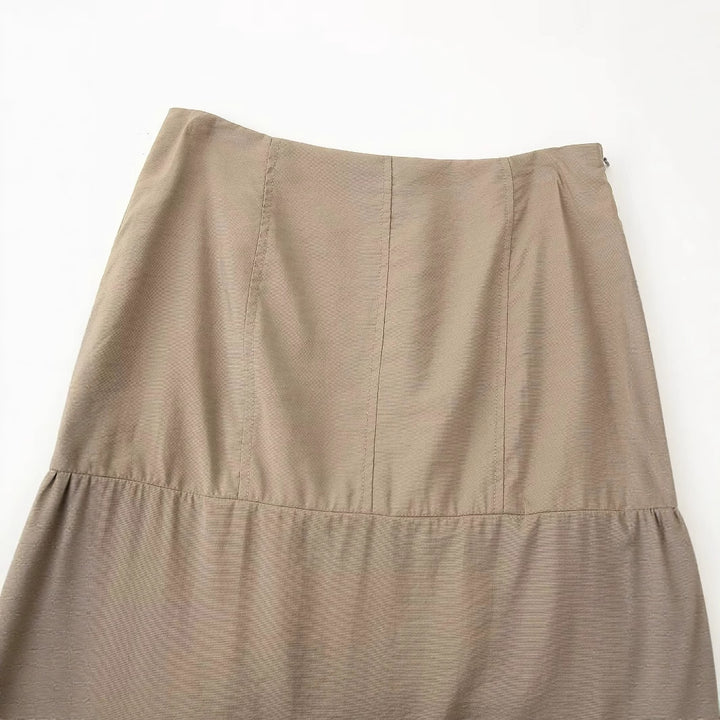 Damen eleganter Midirock mit floralen Applikationen Drune