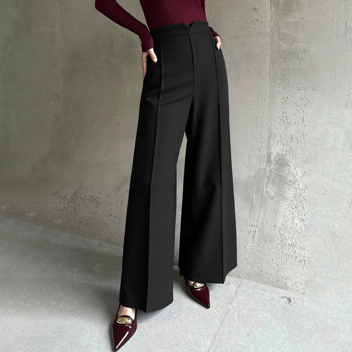 Damen Hochtaillierte Palazzo-Hose mit eleganten Falten Drune