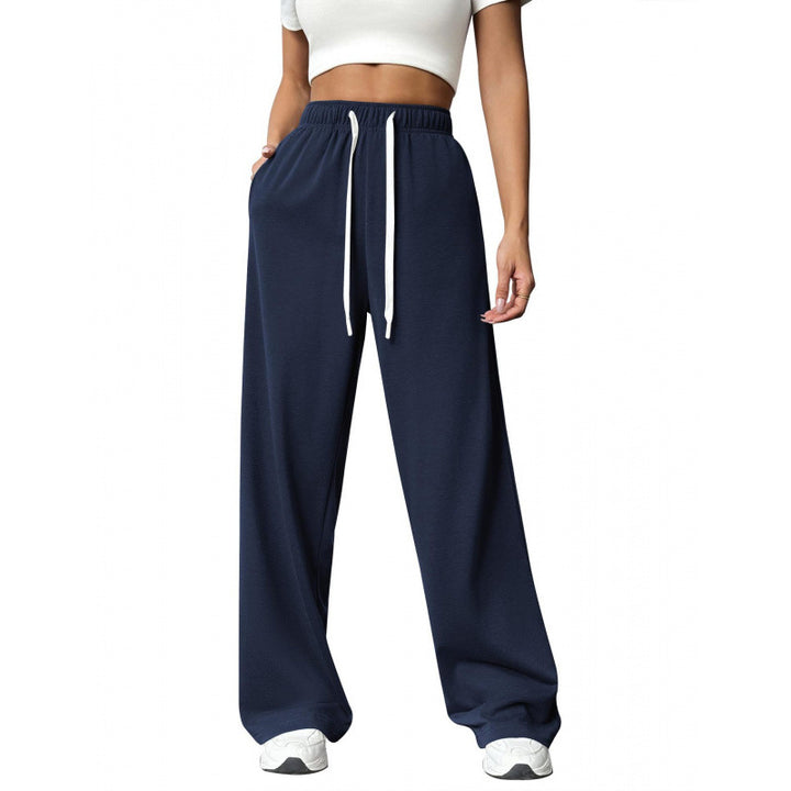 Damen Bequeme und lässige Freizeithose mit weitem Schnitt und elastischem Bund Drune