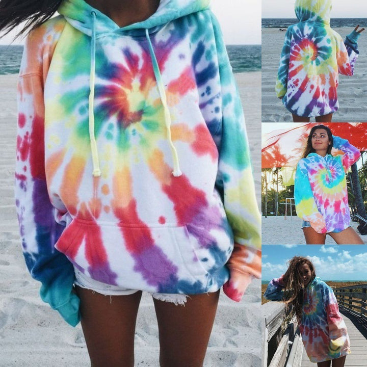 Damen lässiger Kapuzenpullover im einzigartigen Tie-Dye-Design Drune