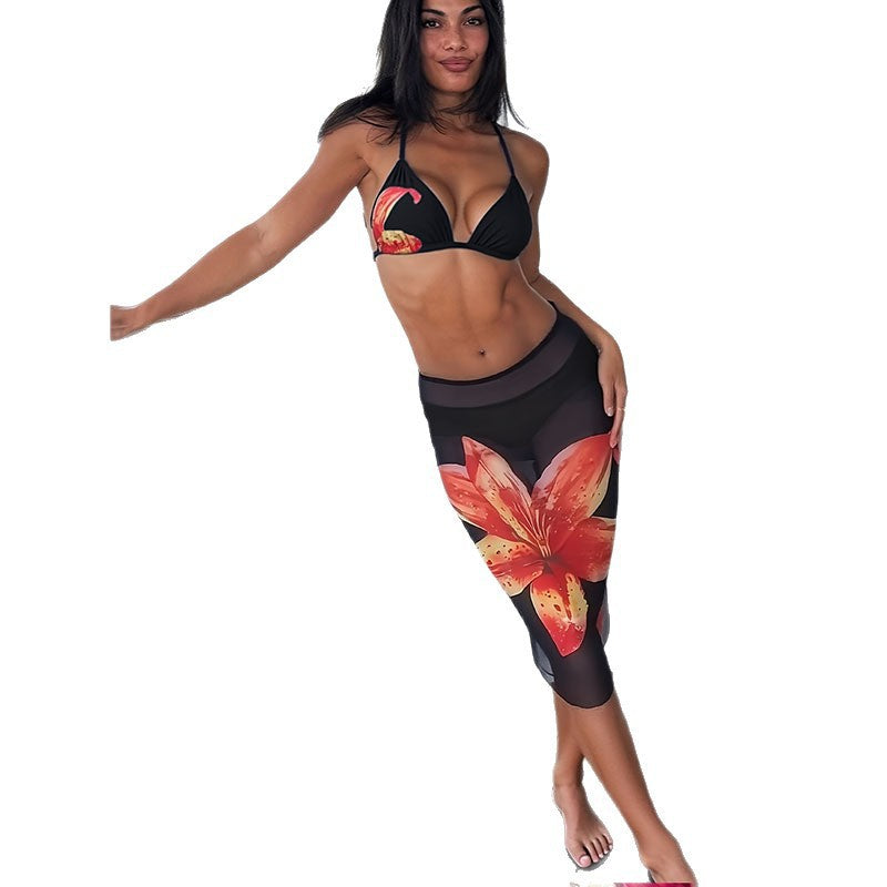 Damen Bikini-Set mit floralem Rock Drune