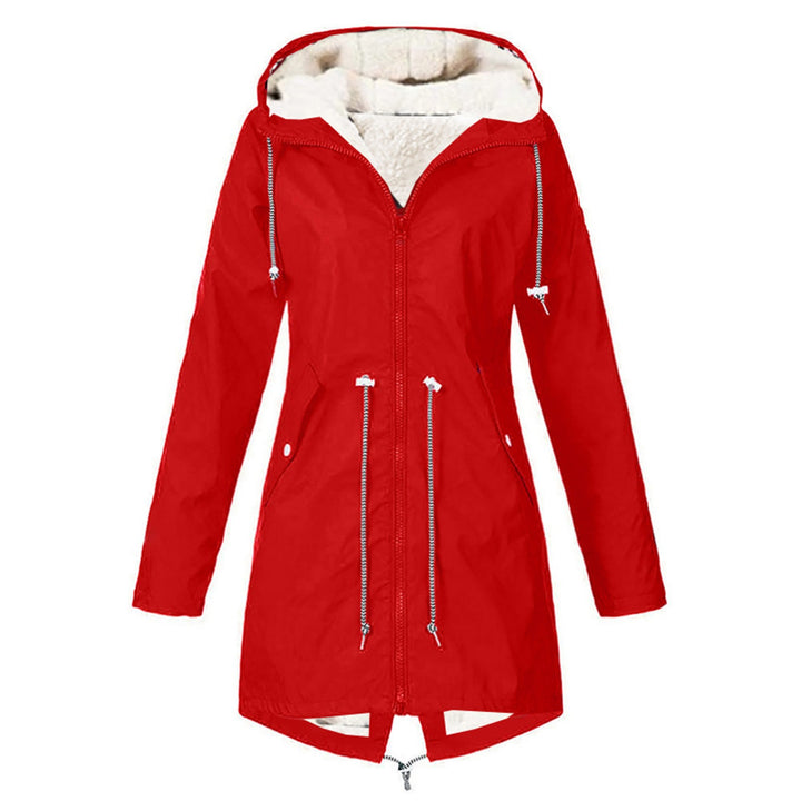 Damen modische Übergangsjacke mit warmem Innenfutter und praktischer Kapuze Drune