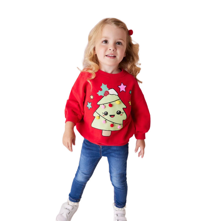 Mädchen Sweater mit festlichem Weihnachtsbaum-Motiv Drune