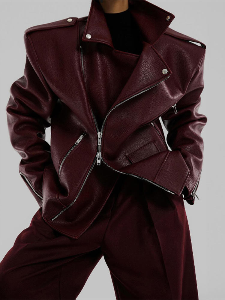 Damen Bikerjacke aus hochwertigem Leder Drune