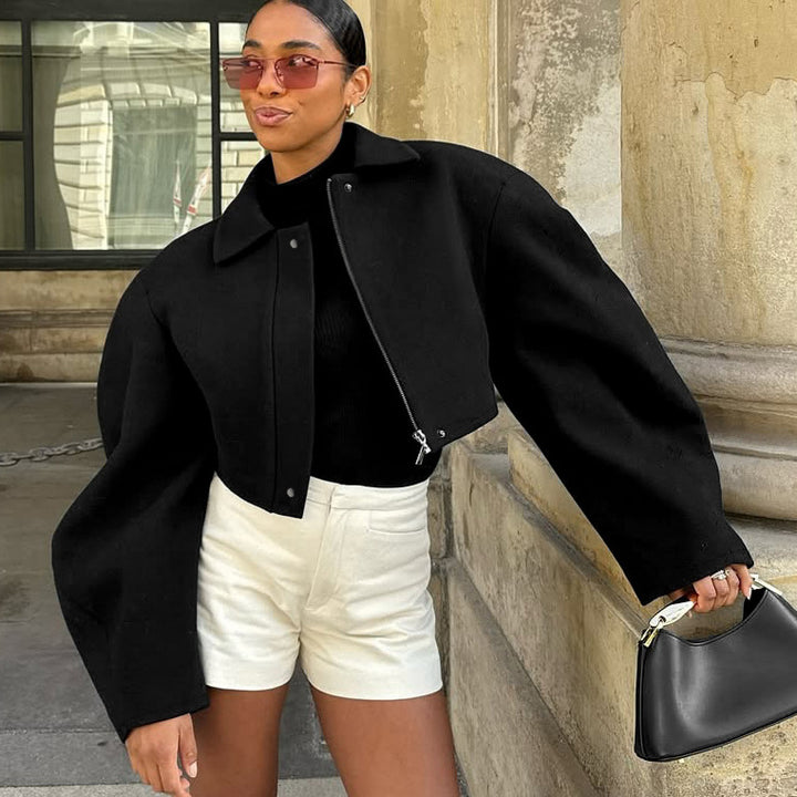 Damen Oversized Cropped-Jacke mit innovativem Schnitt Drune