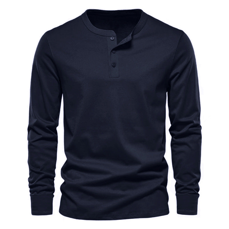 Herren Langarmshirt mit Knopfleiste und modischem Schnitt Drune