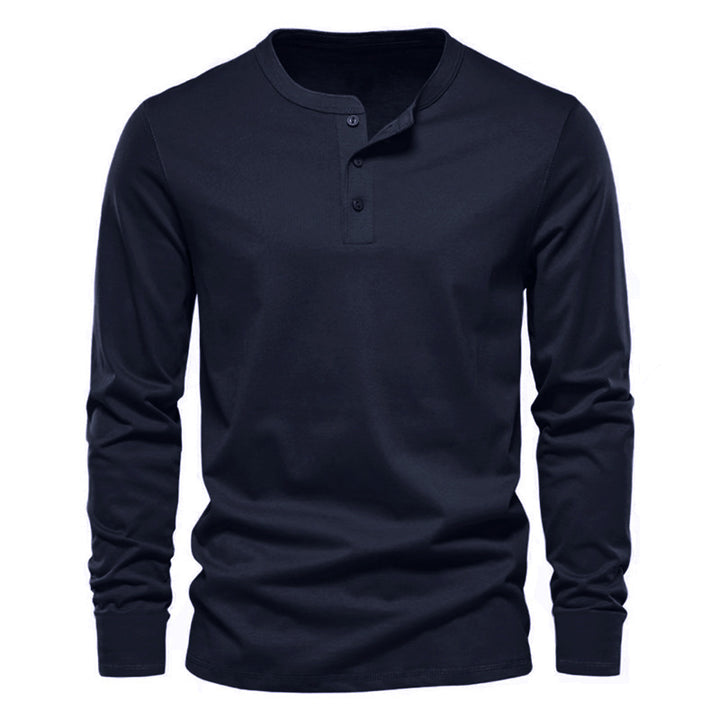 Herren Langarmshirt mit Knopfleiste und modischem Schnitt Drune