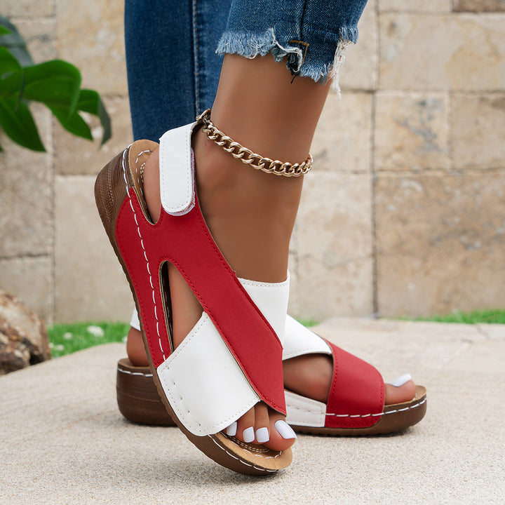 Damen Bequeme Sandalen mit geflochtenem Riemen und bequemem Fußbett Drune