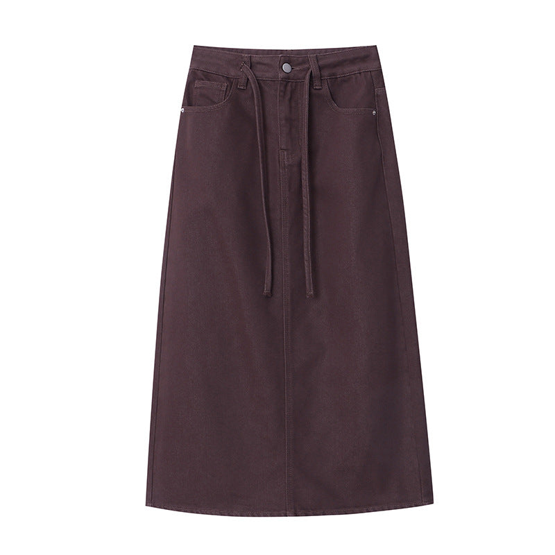Damen Modischer Maxirock mit eleganten Stretch-Details Drune