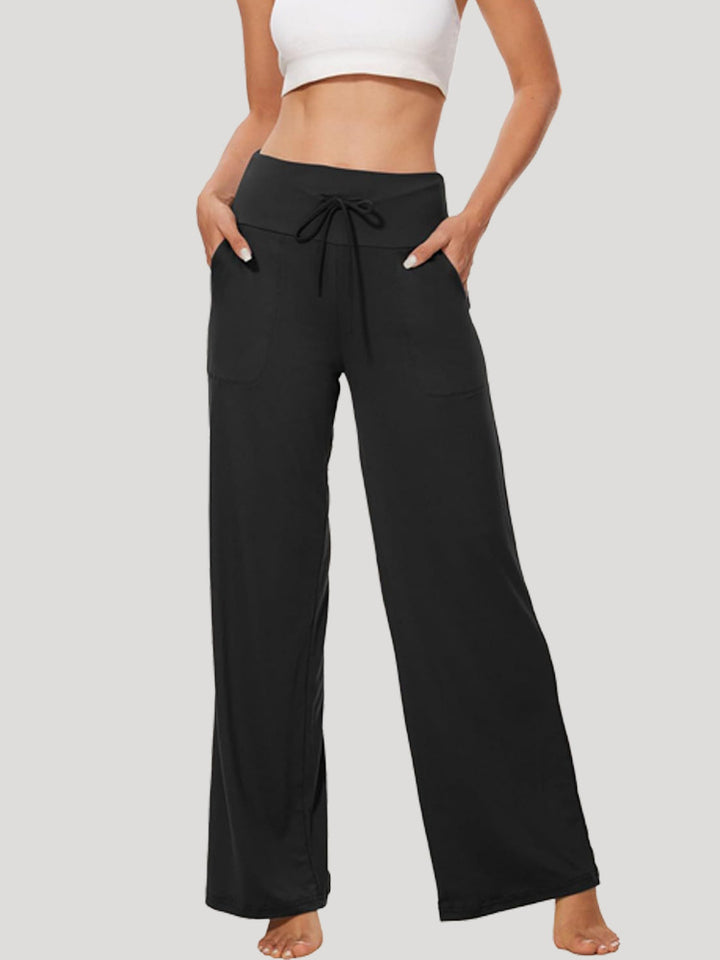 Damen Bequeme Freizeithose mit weitem Schnitt und Kordelzug Drune