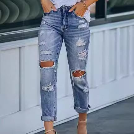 Damen destroyed Boyfriend Jeans Drune