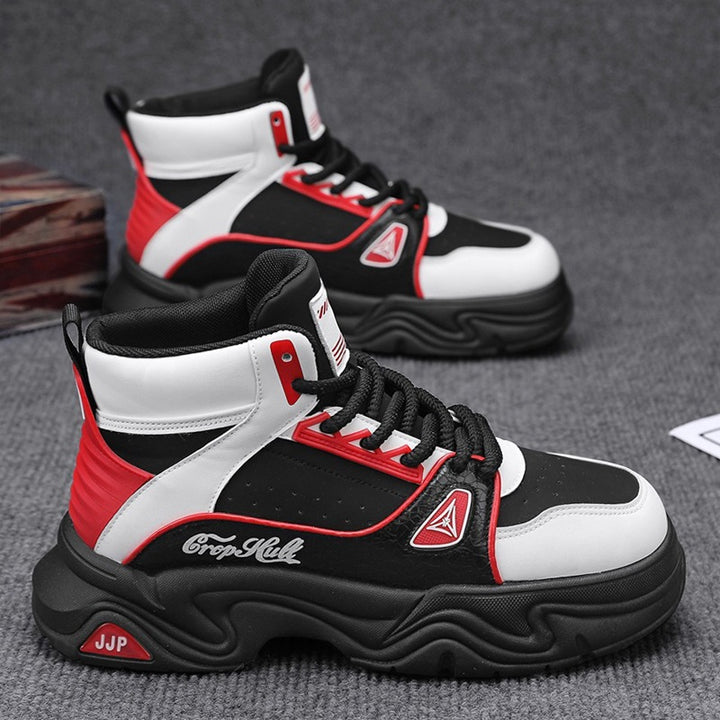 Herren High-Top City-Plateau-Sneaker mit skulpturierter Wellenlaufsohle, gepolstertem Knöchelkragen und griffiger Offroad-Traktion Drune