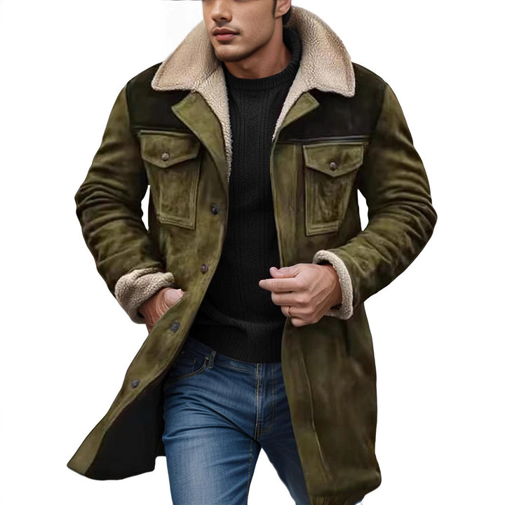 Herren Lammfelljacke im lässigen Utility-Stil mit großzügigen Taschen Drune
