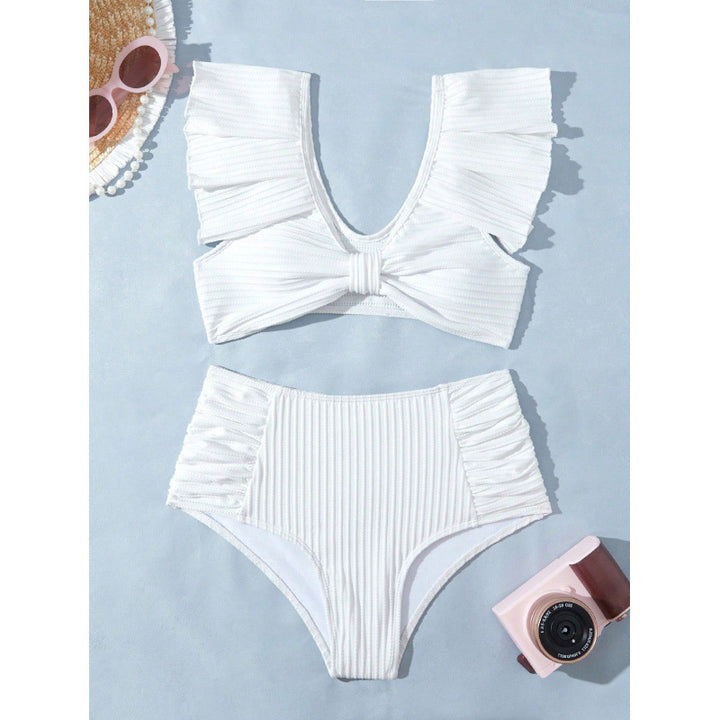 Damen Hochgeschnittener Bikini mit Rüschendetails Drune