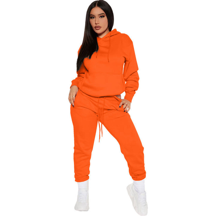 Damen nan zweiteiliges Lounge-Set mit Kapuzenpullover und High-Waist Jogginghose aus weichem French Terry Drune
