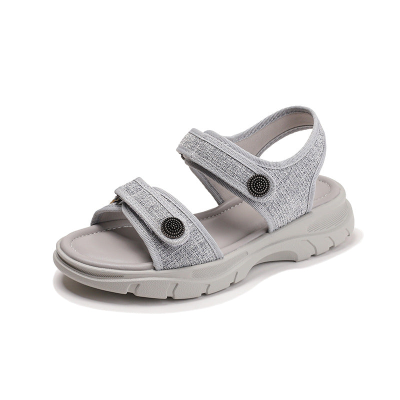 Damen Komfortsandalen mit anpassbarem Klettverschluss und rutschfester Sohle Drune