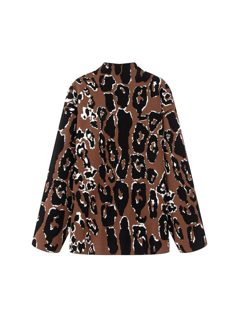Damen lässiger Animal-Print Pullover Drune