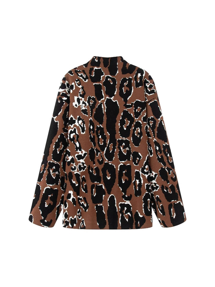 Damen lässiger Animal-Print Pullover Drune