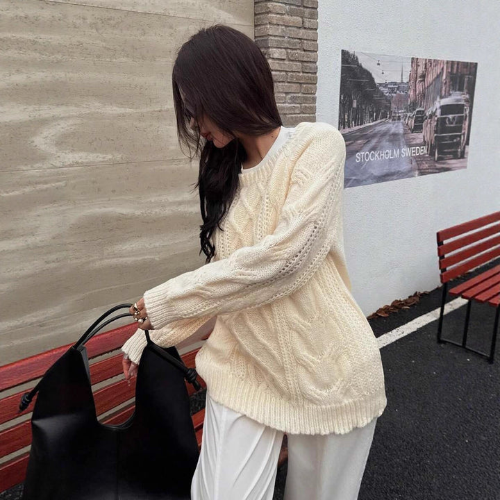 Damen Grobstrickpullover Drune