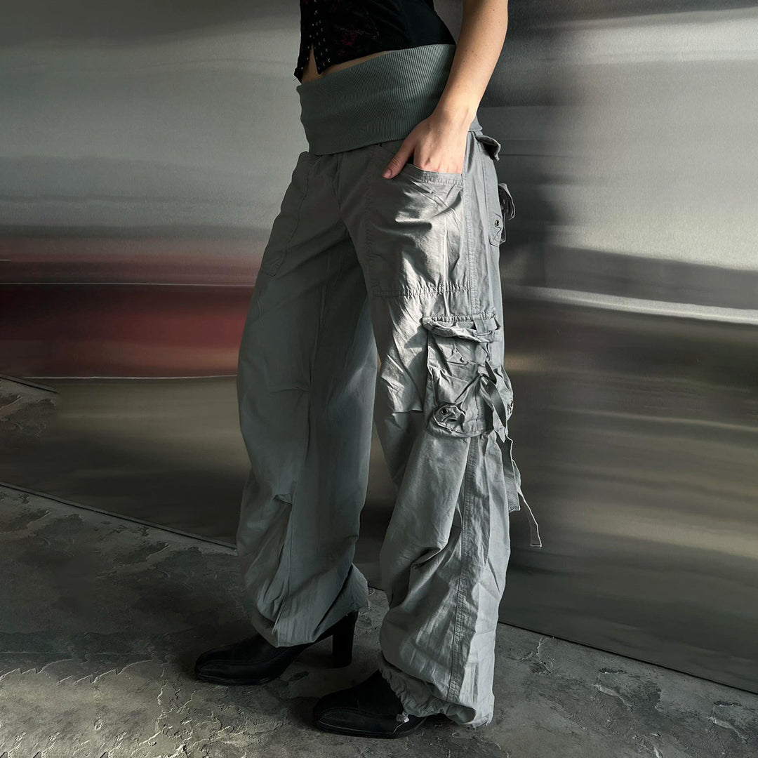 Damen Modische Cargo-Hose mit elastischem Bund und praktischen Taschen Drune