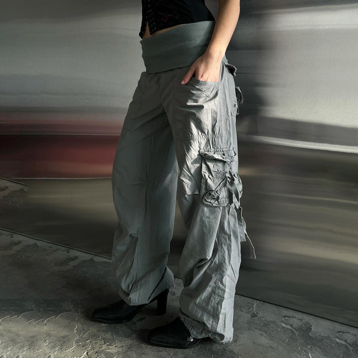 Damen Modische Cargo-Hose mit elastischem Bund und praktischen Taschen Drune