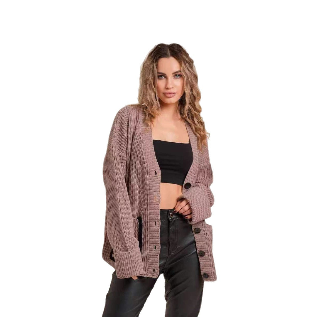 Damen Strickjacke mit modischem Schnitt und praktischen Knöpfen Drune