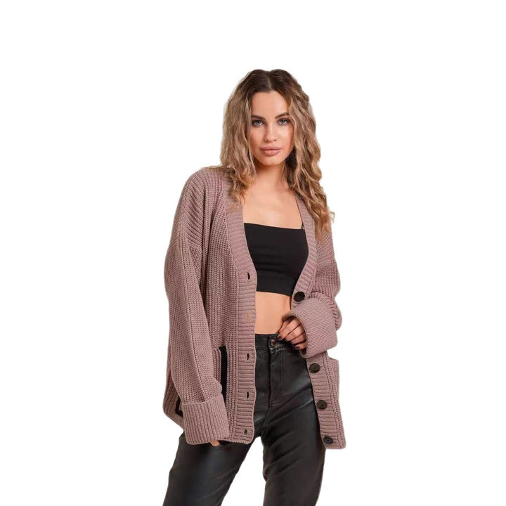 Damen Strickjacke mit modischem Schnitt und praktischen Knöpfen Drune